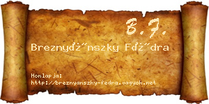 Breznyánszky Fédra névjegykártya